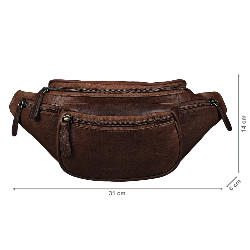 "Eliah" Vintage Gürteltasche Leder für Damen und Herren