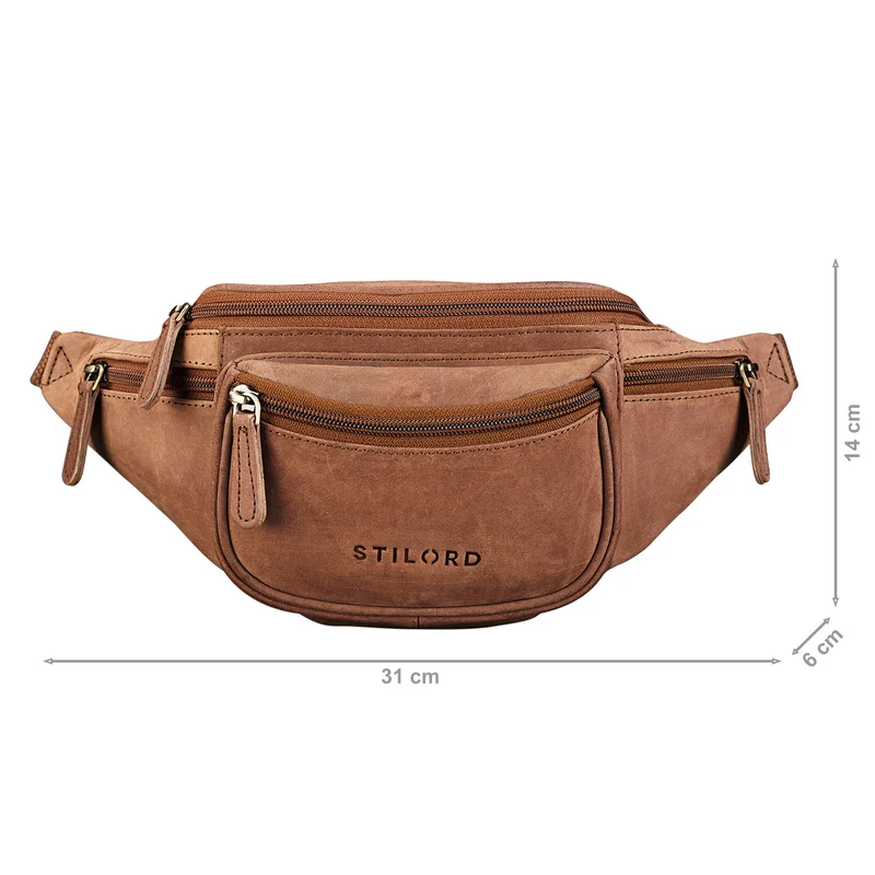 "Eliah" Vintage Gürteltasche Leder für Damen und Herren