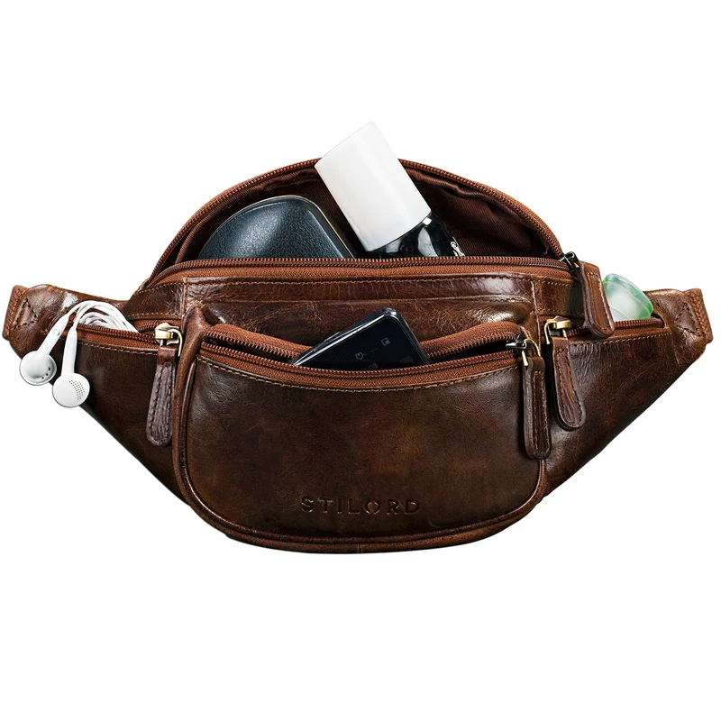 "Eliah" Vintage Gürteltasche Leder für Damen und Herren