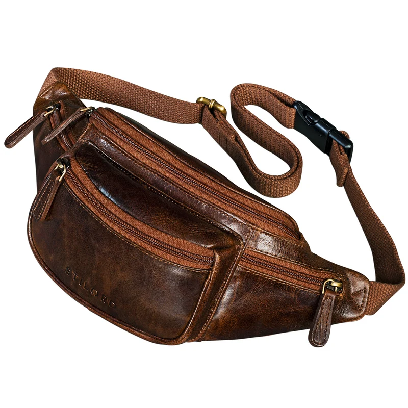 "Eliah" Vintage Gürteltasche Leder für Damen und Herren