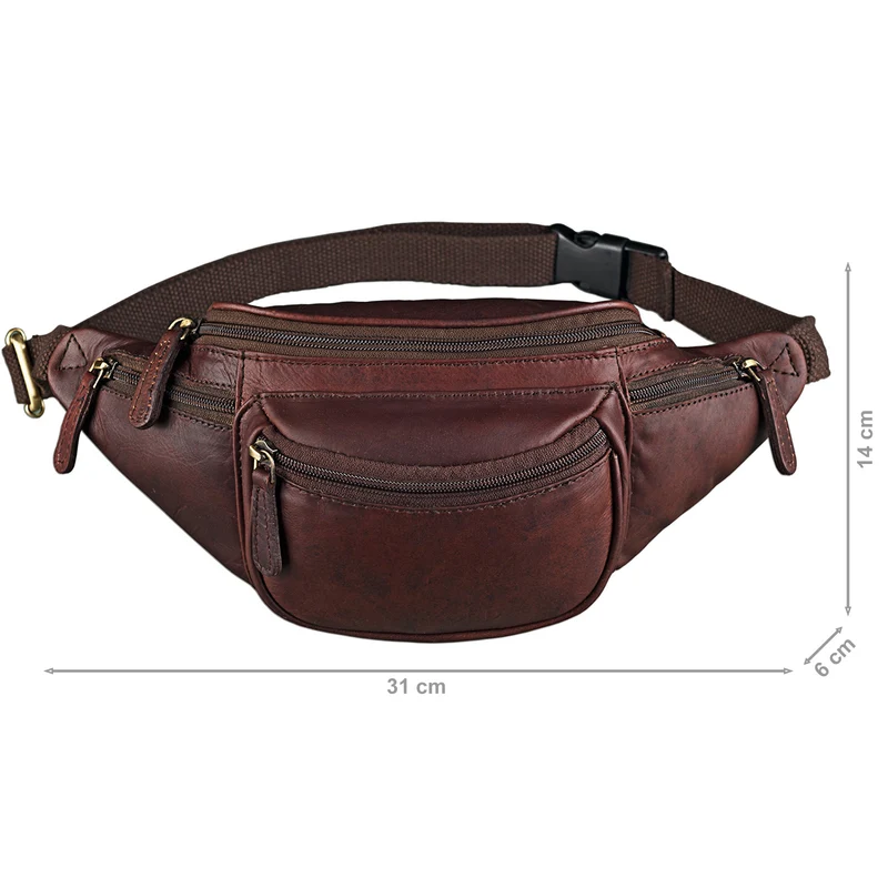 "Eliah" Vintage Gürteltasche Leder für Damen und Herren