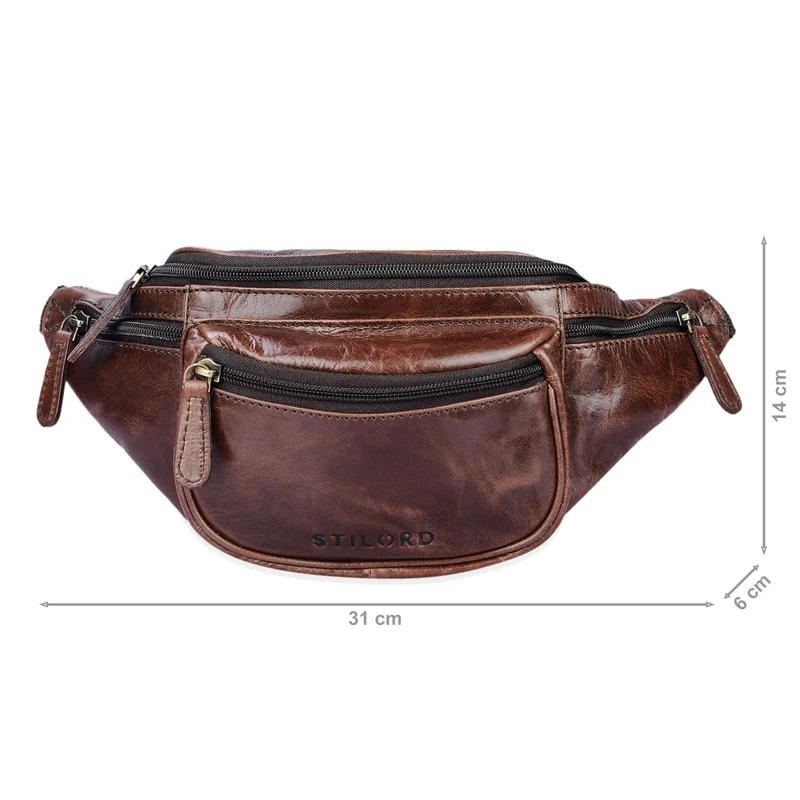 "Eliah" Vintage Gürteltasche Leder für Damen und Herren