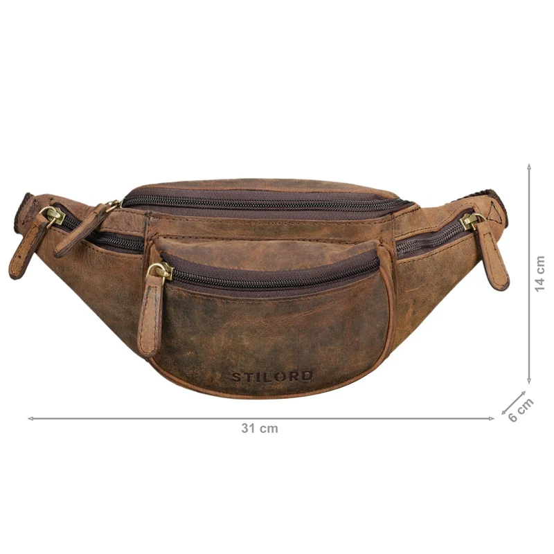 "Eliah" Vintage Gürteltasche Leder für Damen und Herren