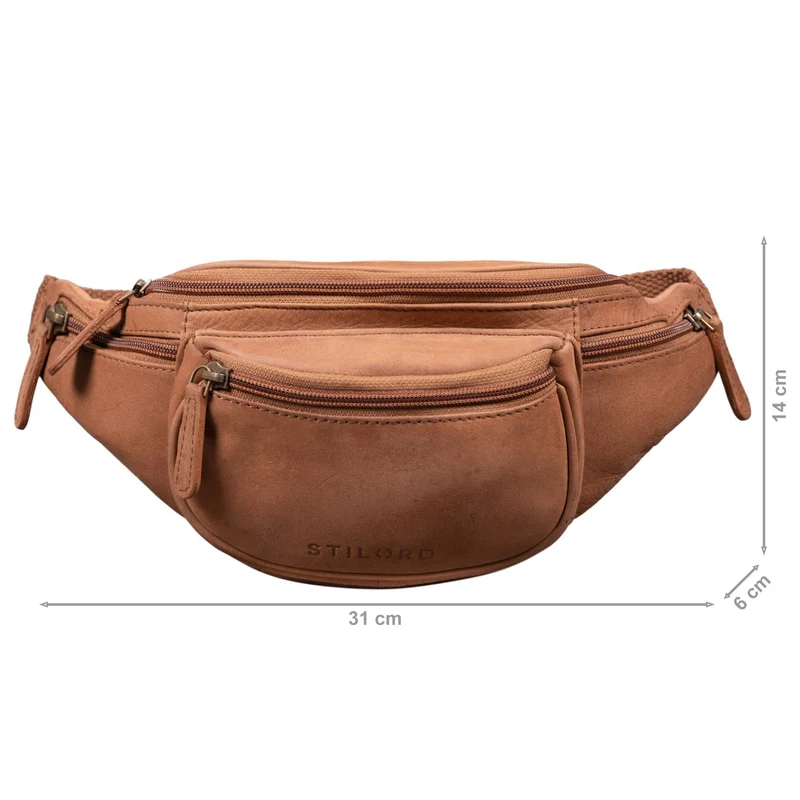 "Eliah" Vintage Gürteltasche Leder für Damen und Herren