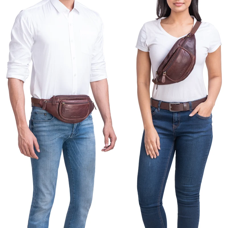 "Eliah" Vintage Gürteltasche Leder für Damen und Herren