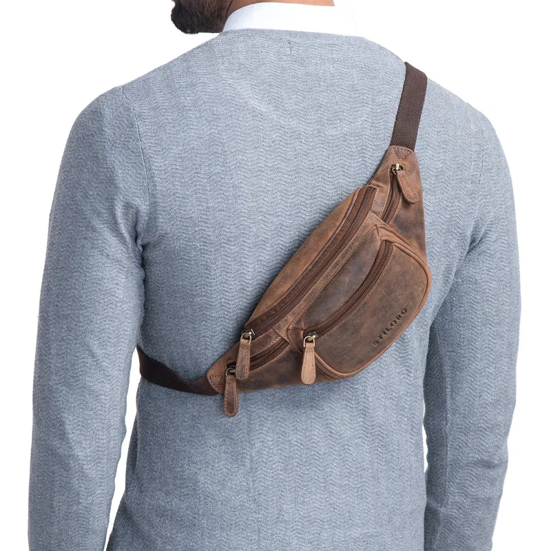 "Eliah" Vintage Gürteltasche Leder für Damen und Herren