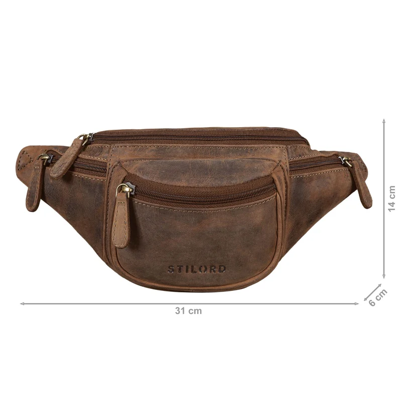 "Eliah" Vintage Gürteltasche Leder für Damen und Herren