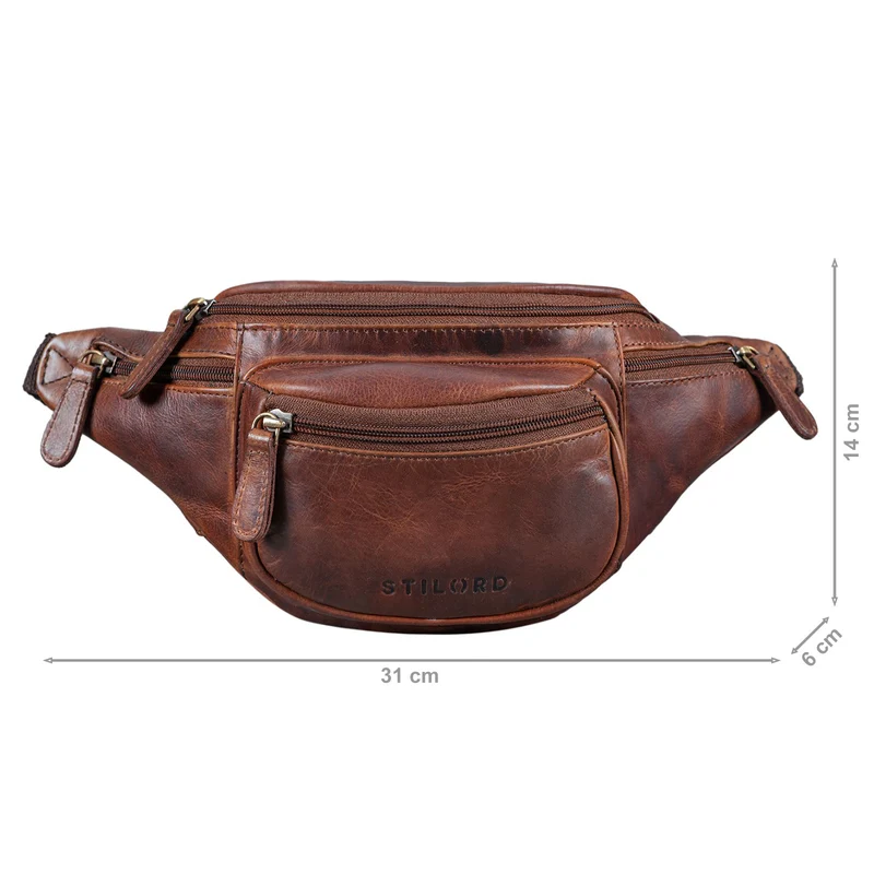 "Eliah" Vintage Gürteltasche Leder für Damen und Herren