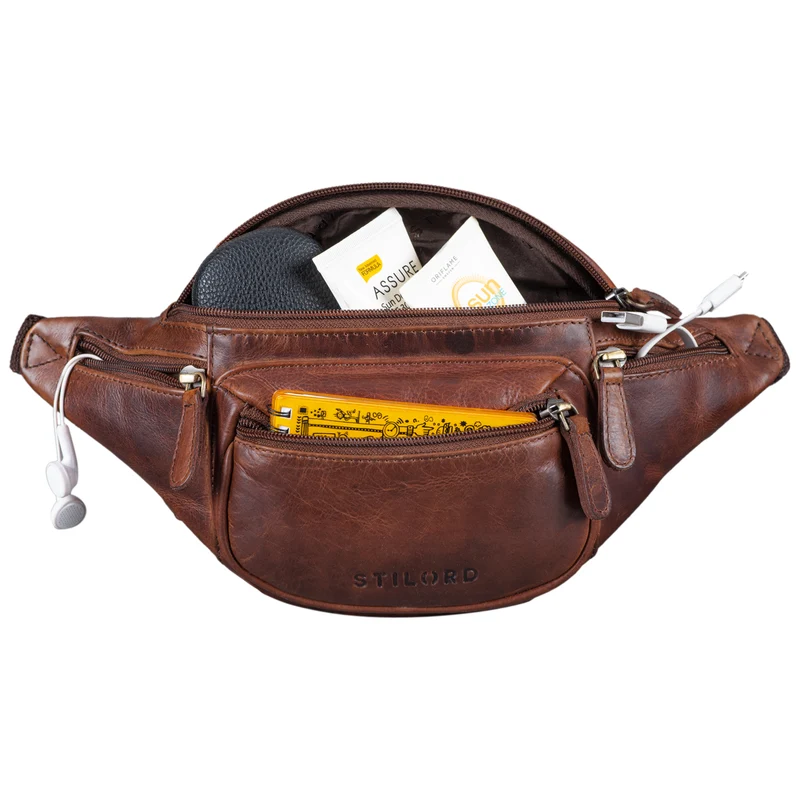 "Eliah" Vintage Gürteltasche Leder für Damen und Herren
