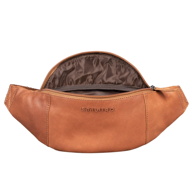 "Shawn" Stylische Leder Gürteltasche groß für Damen und Herren