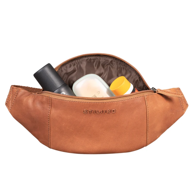 "Shawn" Stylische Leder Gürteltasche groß für Damen und Herren
