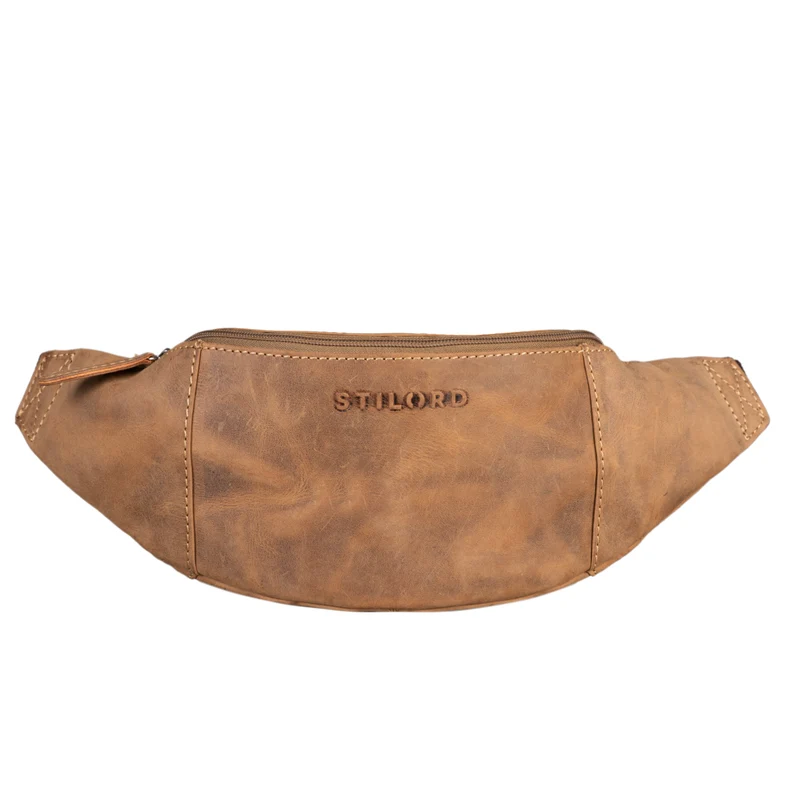 "Shawn" Stylische Leder Gürteltasche groß für Damen und Herren