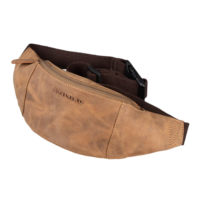 "Shawn" Stylische Leder Gürteltasche groß für Damen und Herren