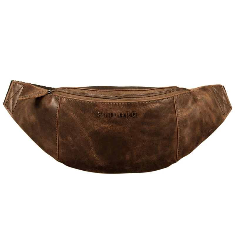 "Shawn" Stylische Leder Gürteltasche groß für Damen und Herren
