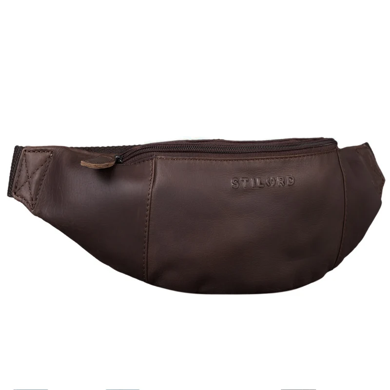 "Shawn" Stylische Leder Gürteltasche groß für Damen und Herren
