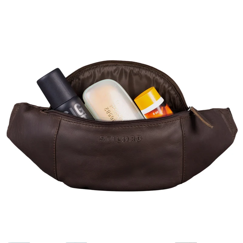 "Shawn" Stylische Leder Gürteltasche groß für Damen und Herren