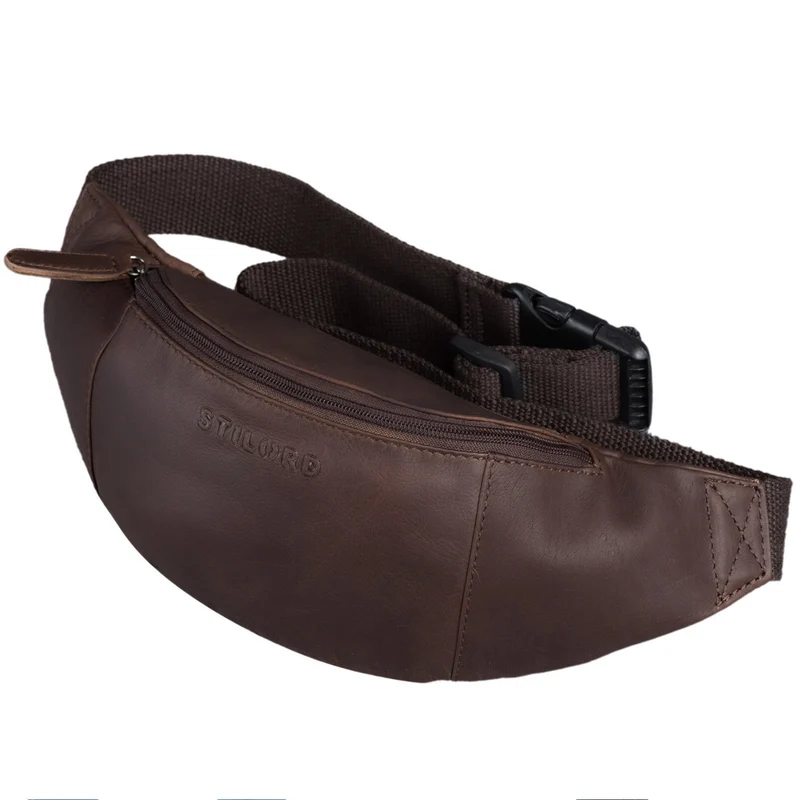 "Shawn" Stylische Leder Gürteltasche groß für Damen und Herren