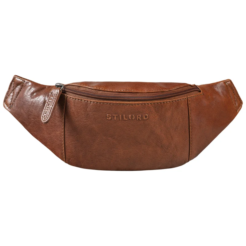 "Shawn" Stylische Leder Gürteltasche groß für Damen und Herren