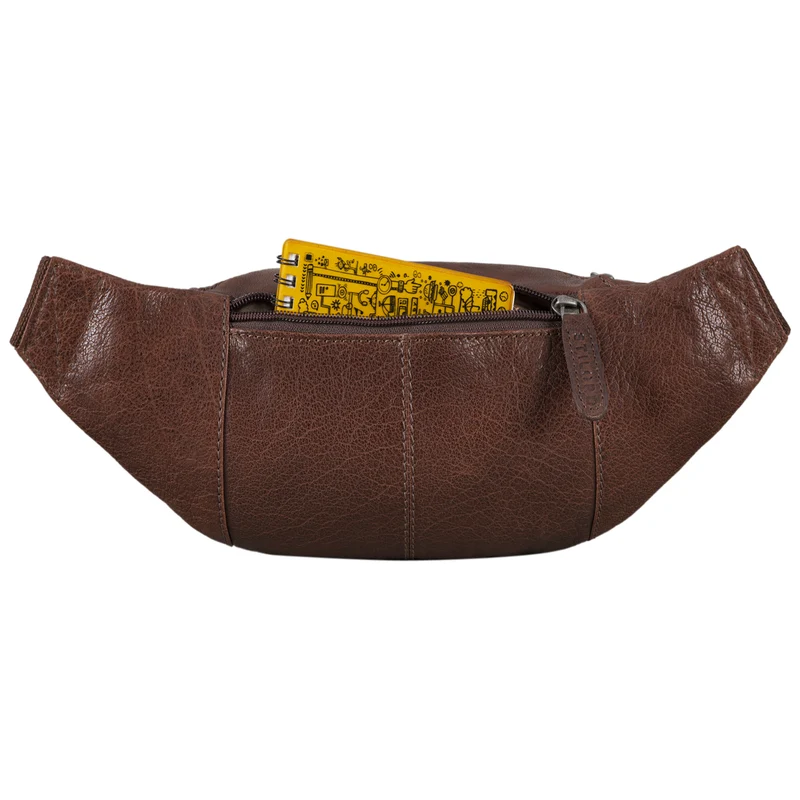 "Shawn" Stylische Leder Gürteltasche groß für Damen und Herren