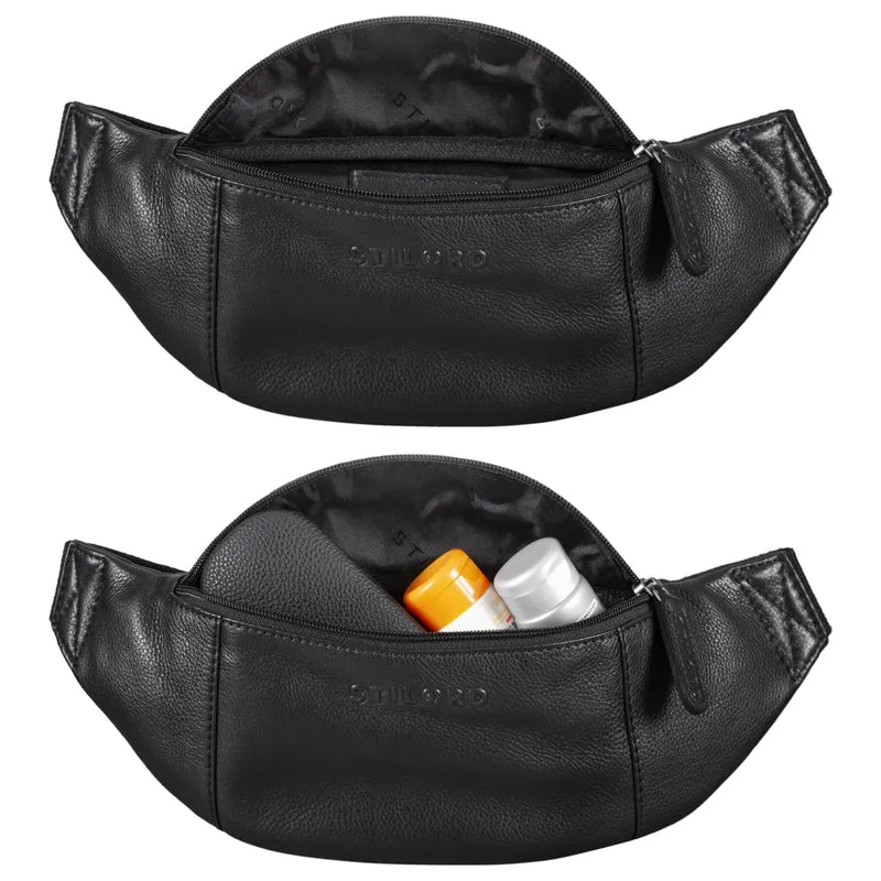 "Shawn" Stylische Leder Gürteltasche groß für Damen und Herren