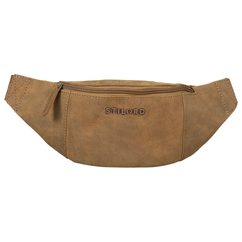 "Shawn" Stylische Leder Gürteltasche groß für Damen und Herren