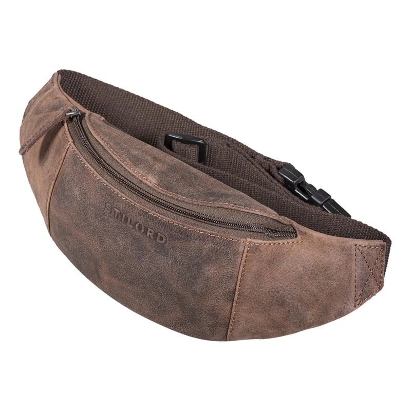 "Shawn" Stylische Leder Gürteltasche groß für Damen und Herren
