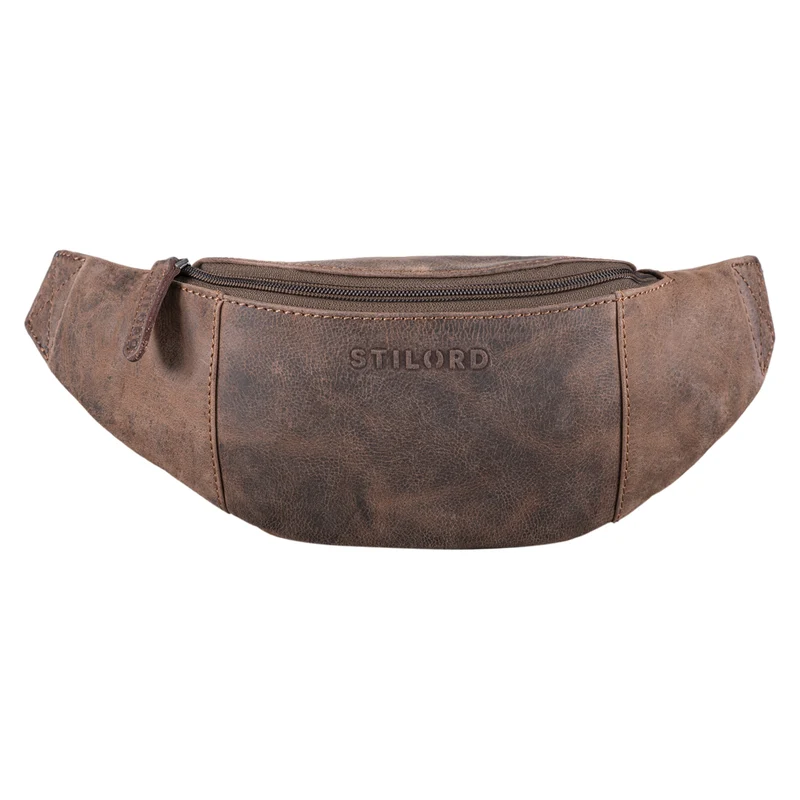 "Shawn" Stylische Leder Gürteltasche groß für Damen und Herren