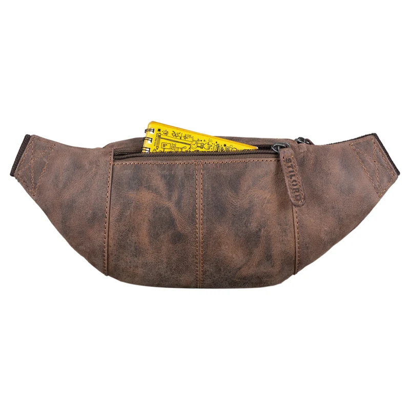 "Shawn" Stylische Leder Gürteltasche groß für Damen und Herren