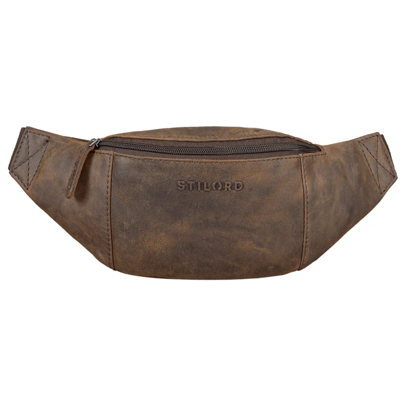 "Shawn" Stylische Leder Gürteltasche groß für Damen und Herren