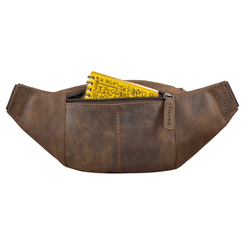 "Shawn" Stylische Leder Gürteltasche groß für Damen und Herren