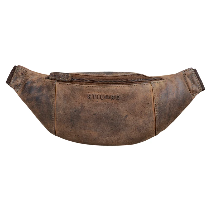 "Shawn" Stylische Leder Gürteltasche groß für Damen und Herren