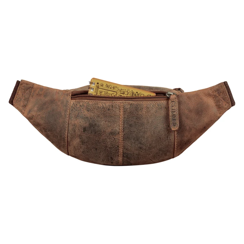 "Shawn" Stylische Leder Gürteltasche groß für Damen und Herren