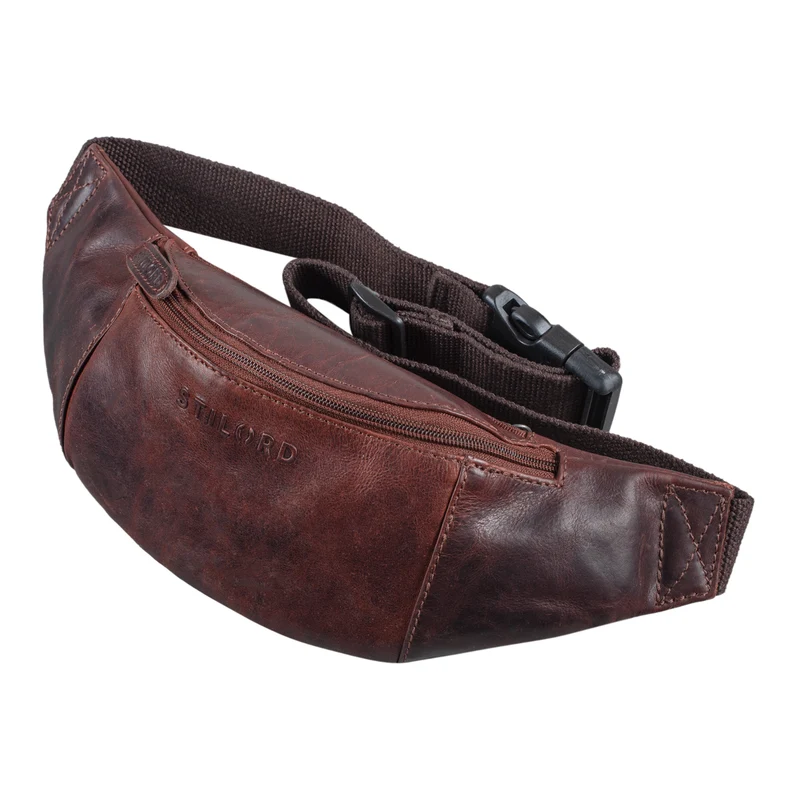 "Shawn" Stylische Leder Gürteltasche groß für Damen und Herren