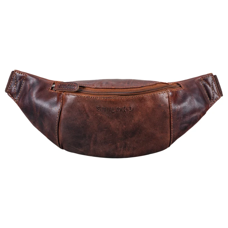 "Shawn" Stylische Leder Gürteltasche groß für Damen und Herren