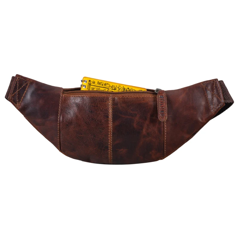 "Shawn" Stylische Leder Gürteltasche groß für Damen und Herren