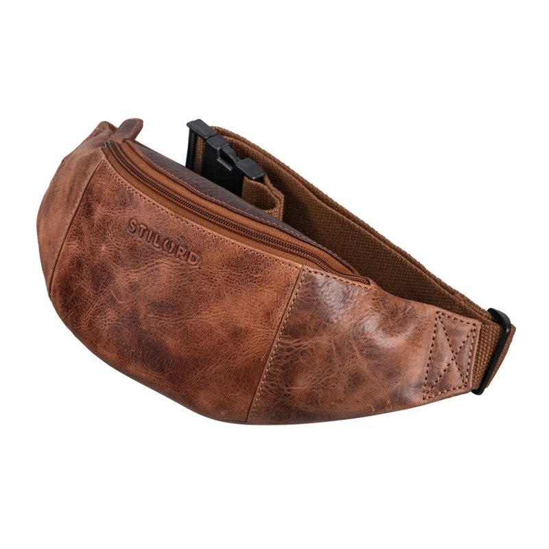 "Shawn" Stylische Leder Gürteltasche groß für Damen und Herren