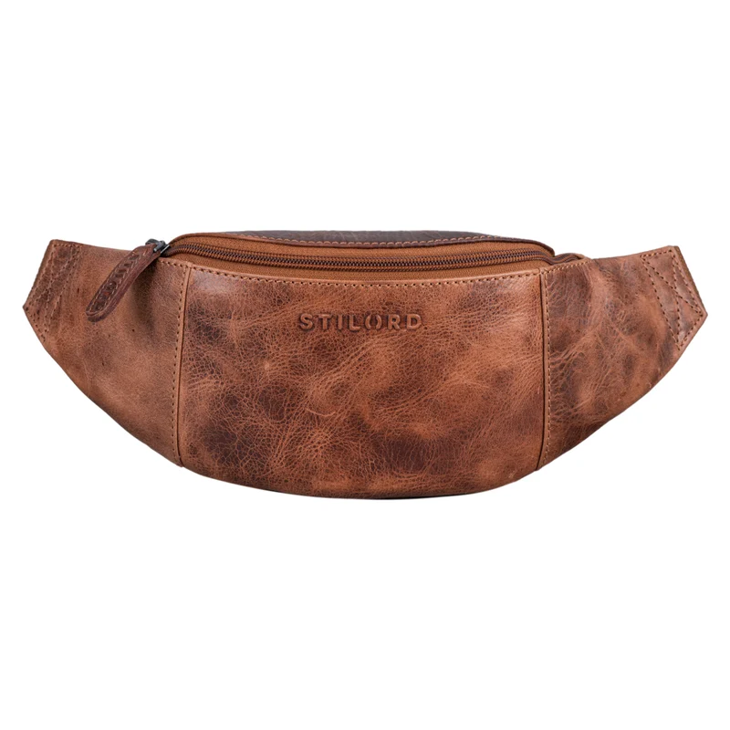 "Shawn" Stylische Leder Gürteltasche groß für Damen und Herren