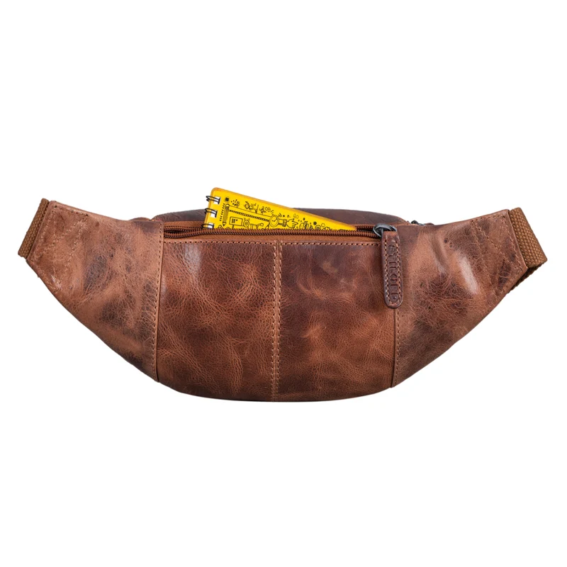 "Shawn" Stylische Leder Gürteltasche groß für Damen und Herren