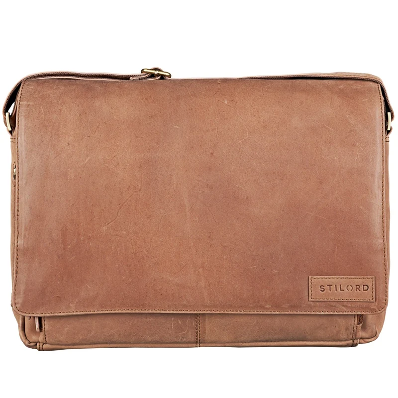B-WARE "Rick" Schultertasche Leder 15,6 Zoll