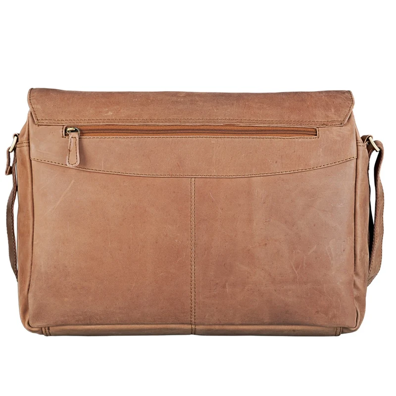 B-WARE "Rick" Schultertasche Leder 15,6 Zoll