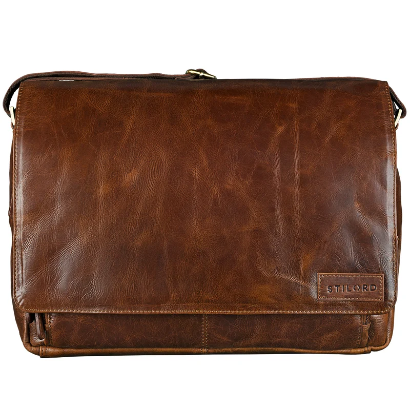 B-WARE "Rick" Schultertasche Leder 15,6 Zoll