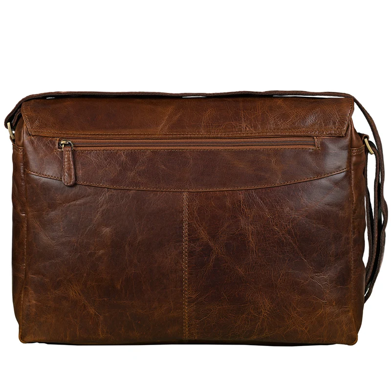 B-WARE "Rick" Schultertasche Leder 15,6 Zoll