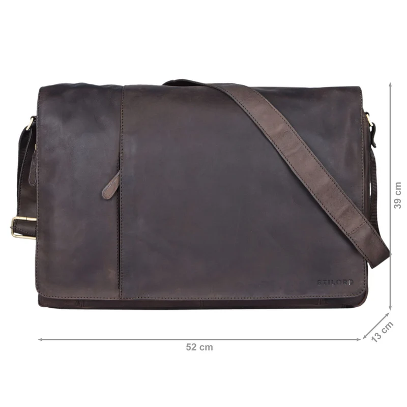 "Maximus" XXL Ledertasche mit Laptopfach 17 - 21 Zoll f. Herren