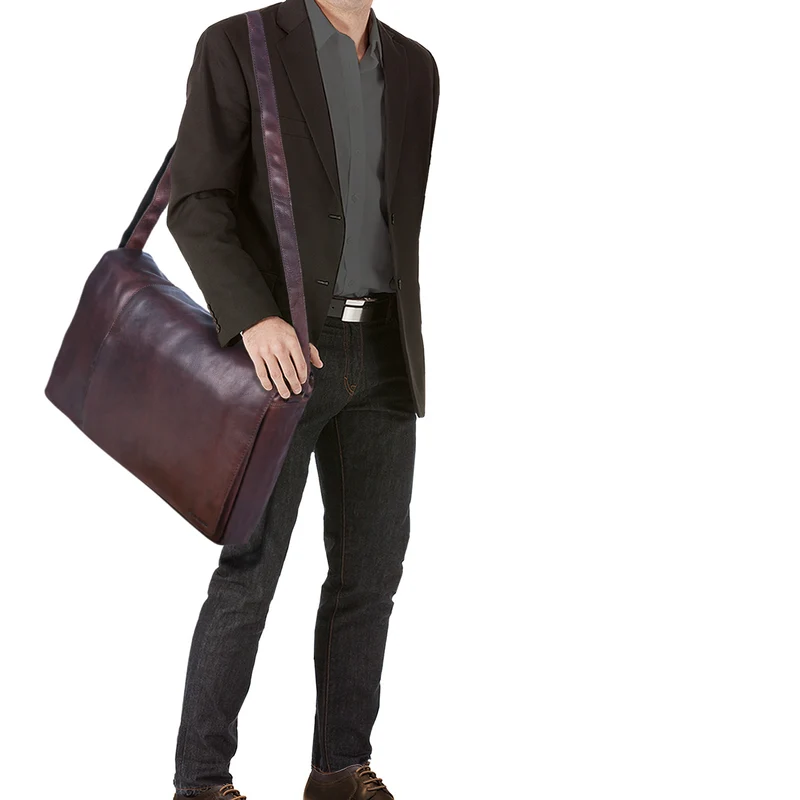 "Maximus" XXL Ledertasche mit Laptopfach 17 - 21 Zoll f. Herren