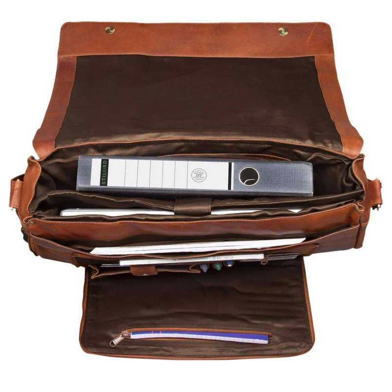 "Maximus" XXL Ledertasche mit Laptopfach 17 - 21 Zoll f. Herren