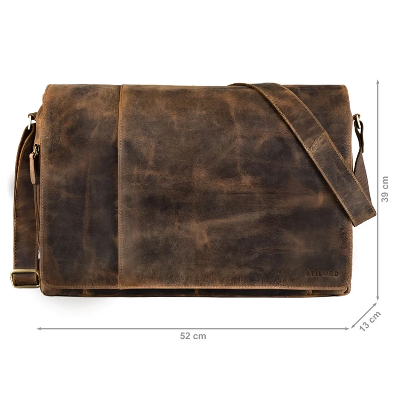 "Maximus" XXL Ledertasche mit Laptopfach 17 - 21 Zoll f. Herren