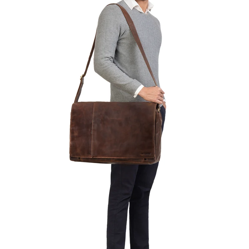 "Maximus" XXL Ledertasche mit Laptopfach 17 - 21 Zoll f. Herren