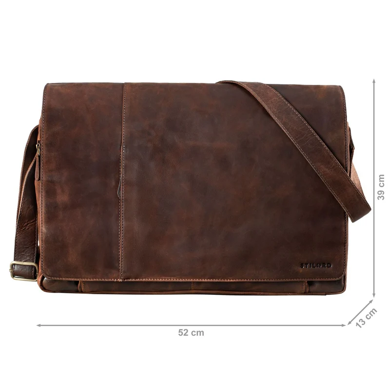 "Maximus" XXL Ledertasche mit Laptopfach 17 - 21 Zoll f. Herren