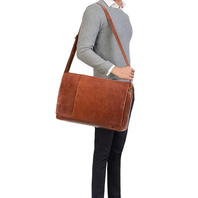 "Maximus" XXL Ledertasche mit Laptopfach 17 - 21 Zoll f. Herren