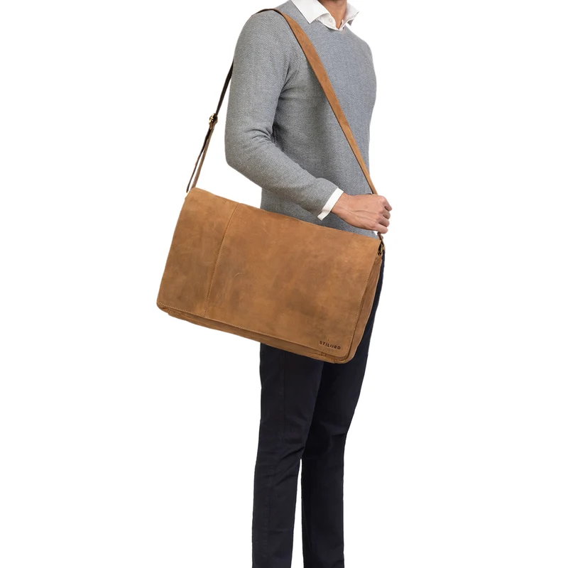 "Maximus" XXL Ledertasche mit Laptopfach 17 - 21 Zoll f. Herren